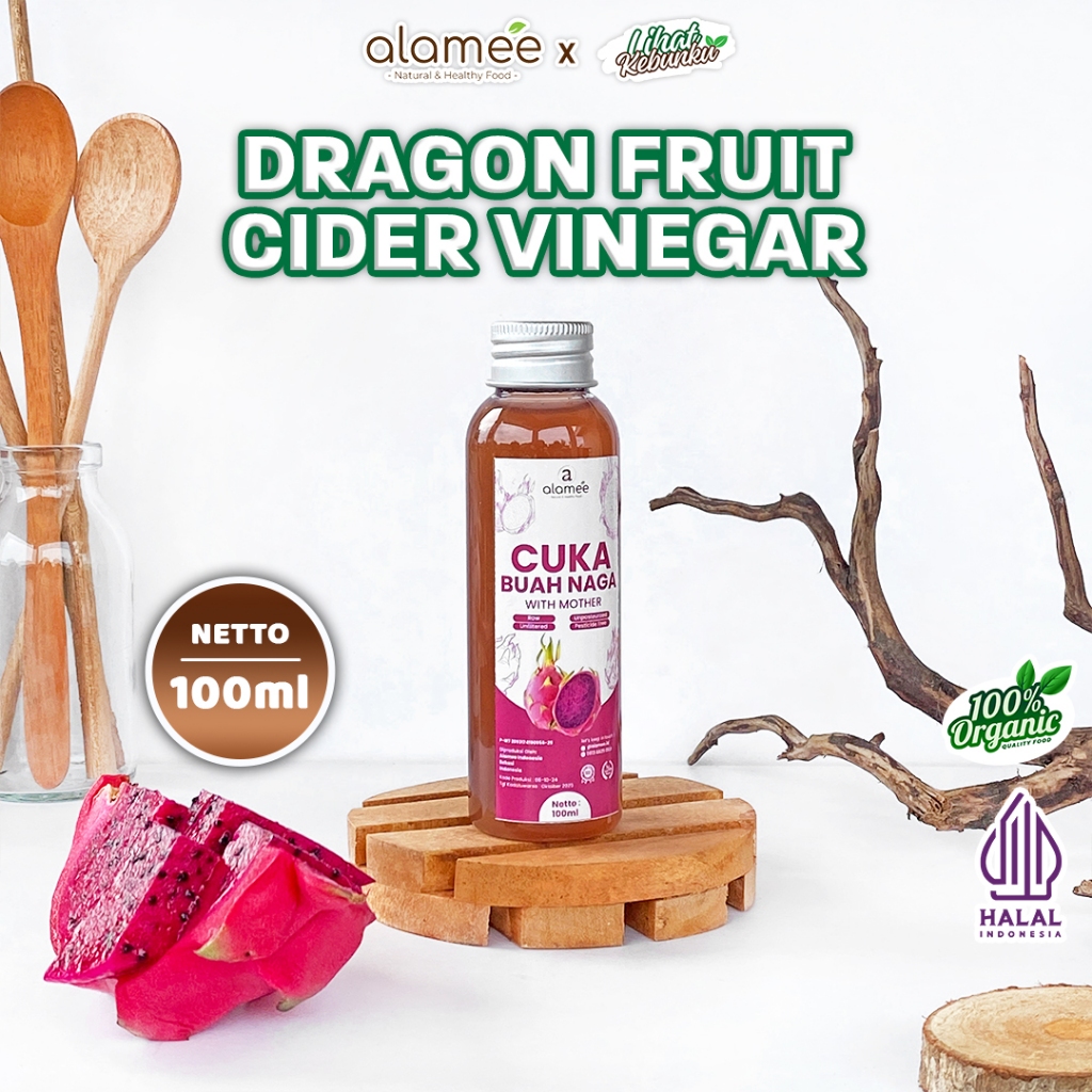 

ALAMEE Cuka Buah Naga Organik Dragon Fruit Cider Vinegar With Mother Fermentasi Probiotik 100ml LIHAT KEBUNKU