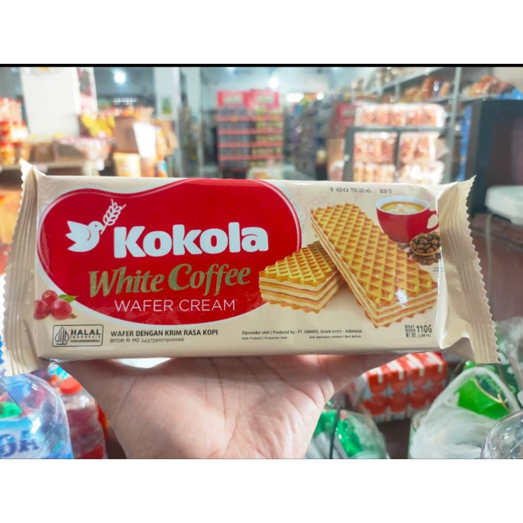 

Kokola wafer cream white coffee 110 gr 1 slop isi 6 pcs
