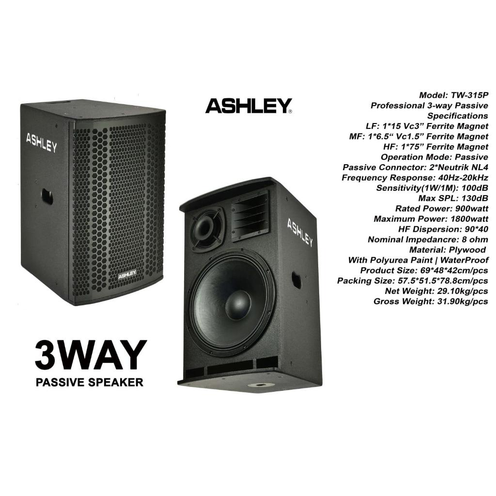 Speaker Pasif Ashley TW 315P Original 15 Inch Passive 3 Way / Speaker Pasif Ashley 15 Inch