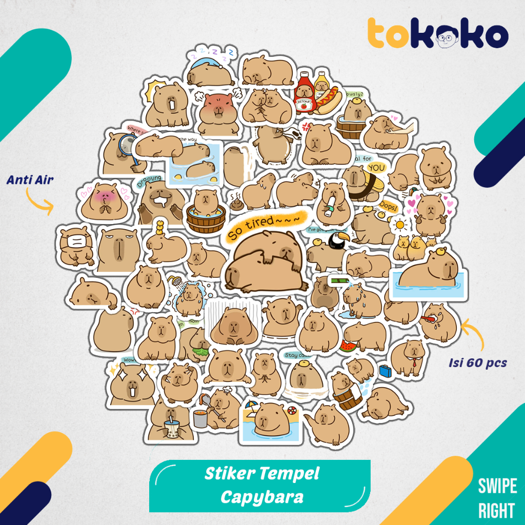 

Stiker Cutting Capybara Kartun Film Paper Vinyl Dekorasi Laptop Koper Tumbler Kulkas DIY