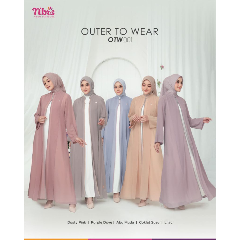 OUTER WANITA OUTER TO WEAR 001 BY NIBRAS / INNER GAMIS / STYLIST/ OOTD SYARI / OUTER PANJANG/ READY 