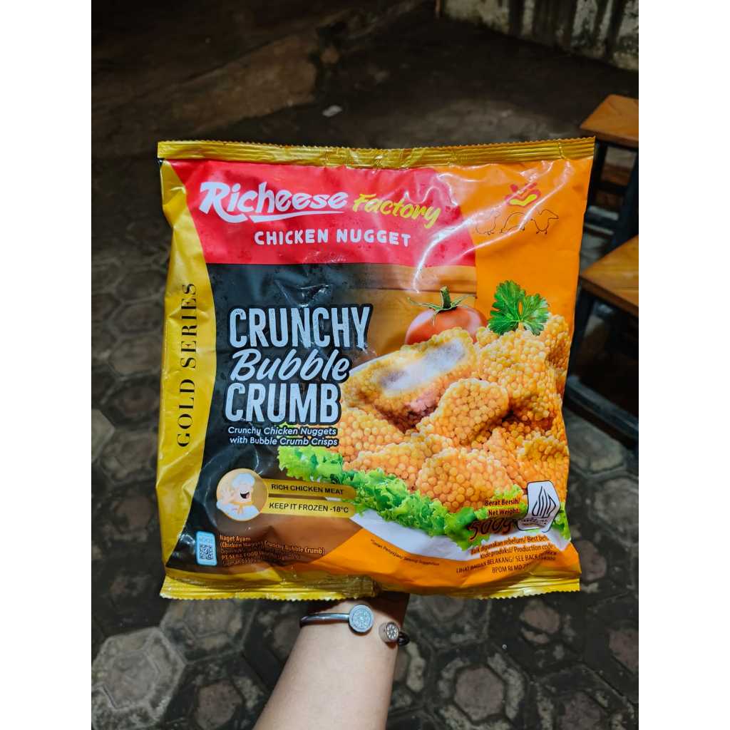 

Richeese Factory Chicken Nugget GOLD SERIES - Crunchy Bubble Crumb - Ukuran 500g - Frozen Food Ayam