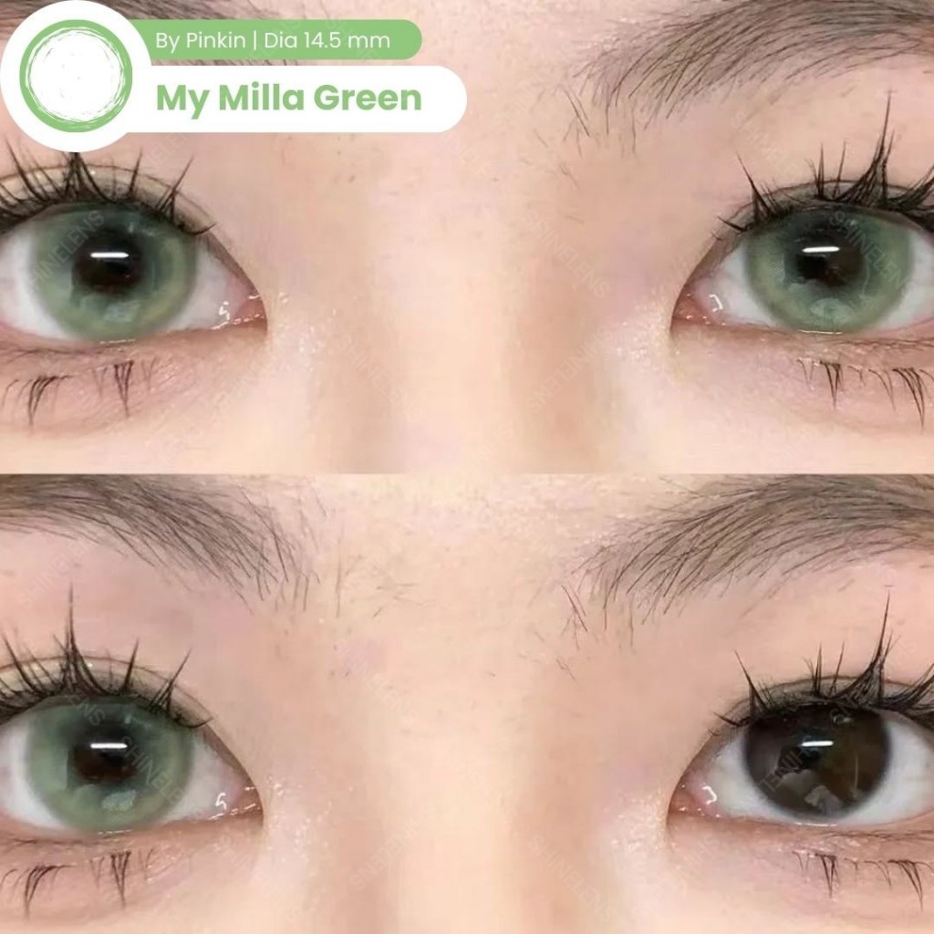 SHINELENS My Milla By Pinkin Softlens Green Hijau Normal -0.00 Minus -10.00 1 Pasang Lensa Kontak Wa