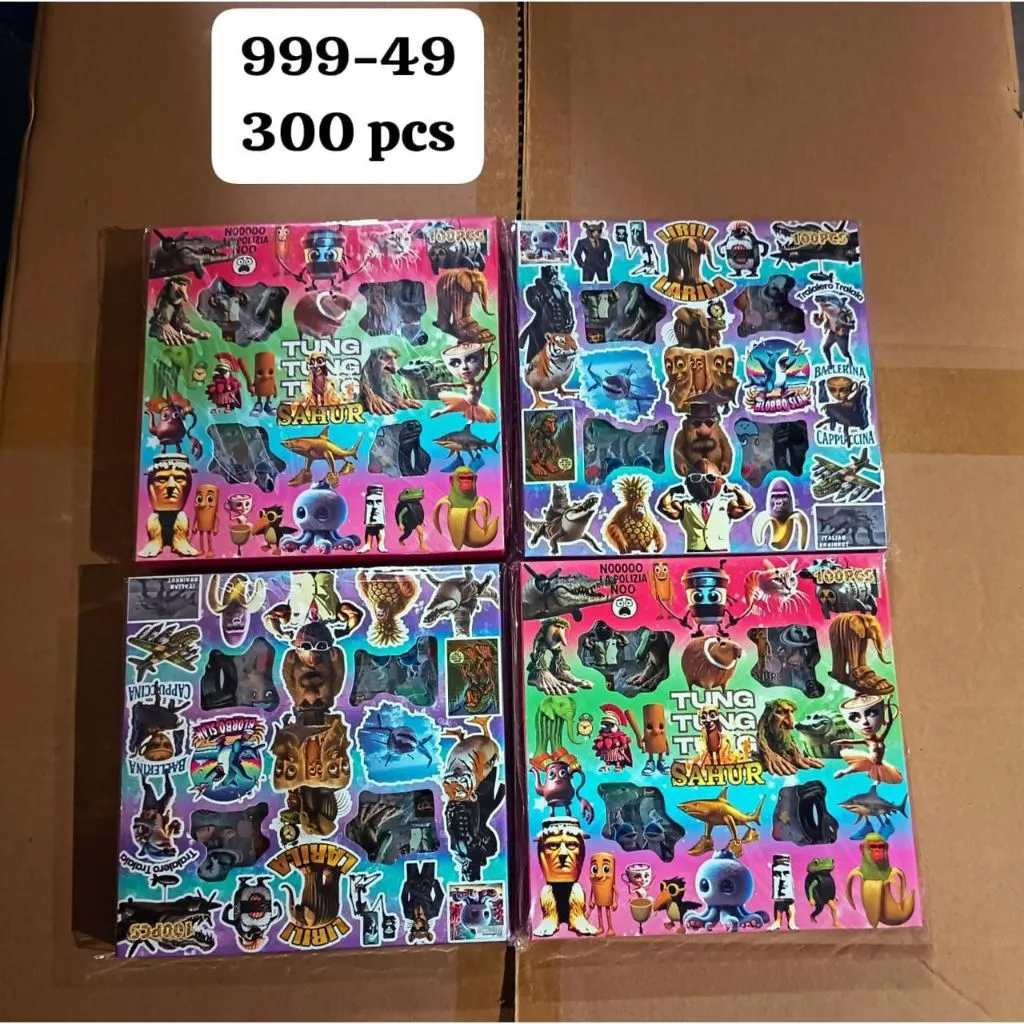 

Sticker Stiker Anak Anak Anomali Tung Tung Sahur Isi 100 Pcs Viral 1 Box isi 100 Pcs Aesthetic Waterproof Sticker Cute Anak Perempuan