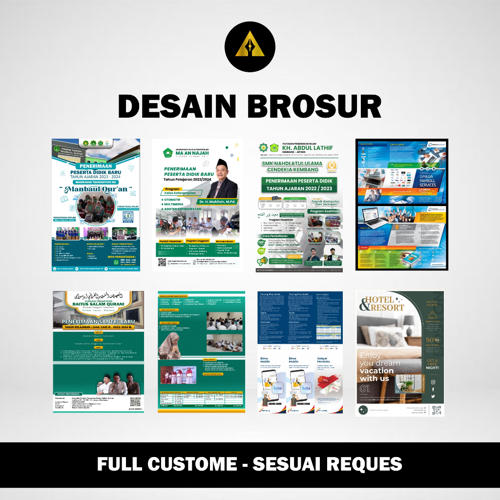 JASA DESAIN BROSUR SEKOLAH, LEAFLET KESEHATAN, FLAYER DLL.