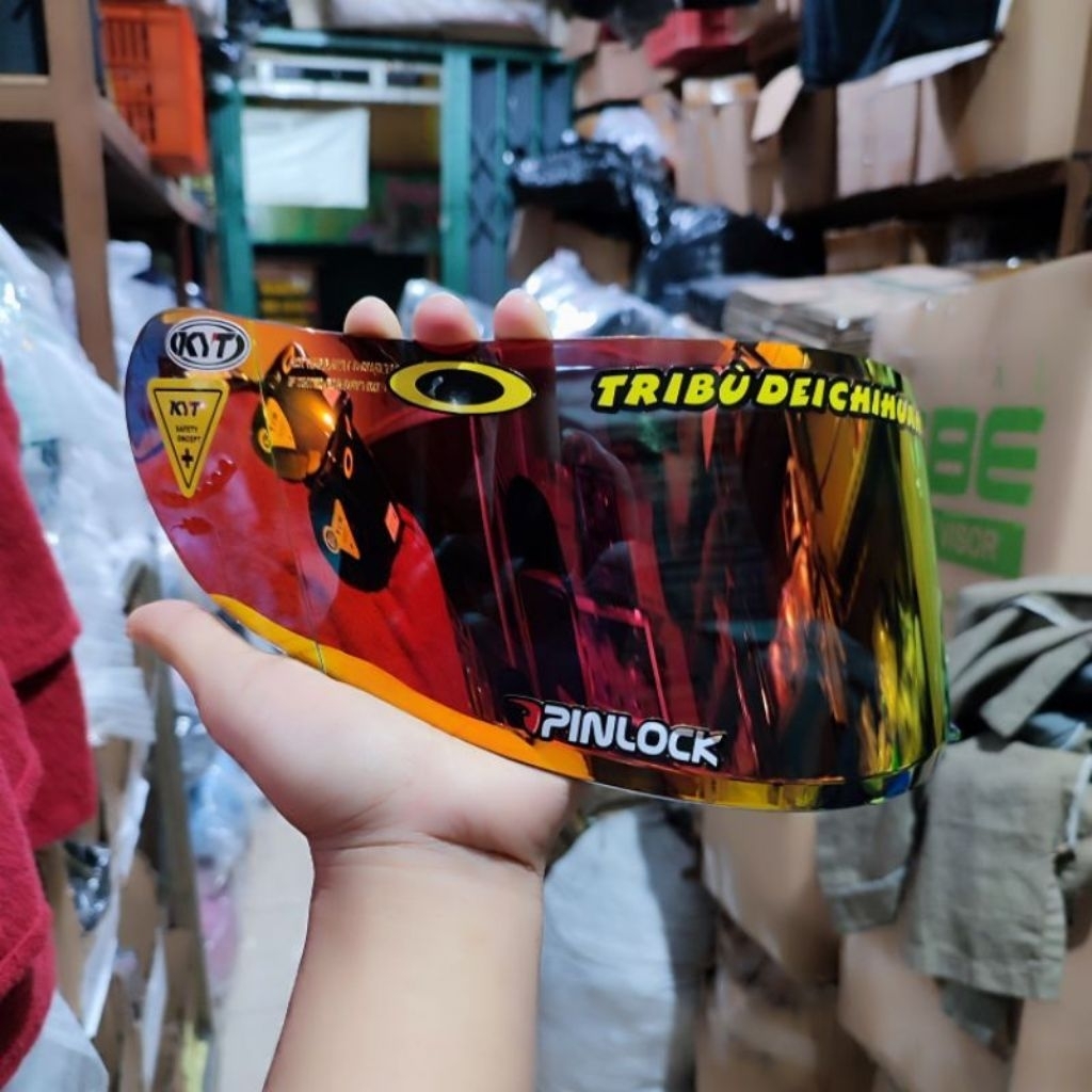 kaca helm flat visor kyt rc7/kyt r10/ kyt k2r iridium gold silver blue