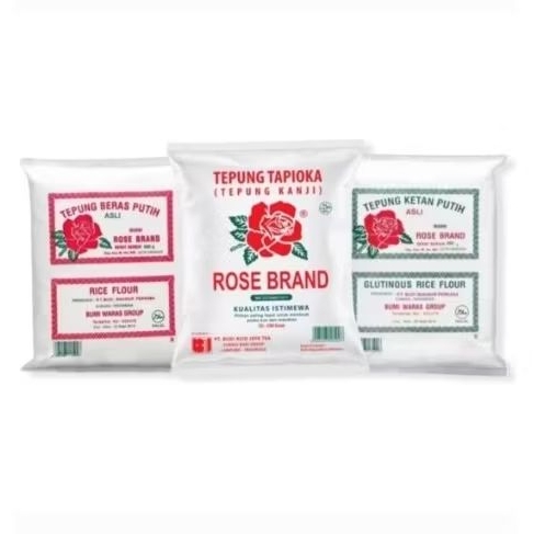 

(JATENG) Tepung Beras , Tepung Ketan dan Tepung Tapioka kemasan 500gr Rose Brand