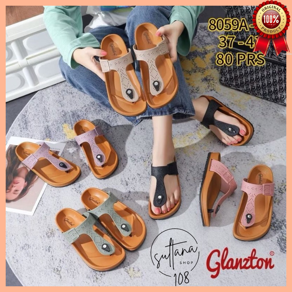 Sandal Jepit Gesper Glanzton 8059-1J 8059A Sandal Jepit Gesper Kokop Terbaru