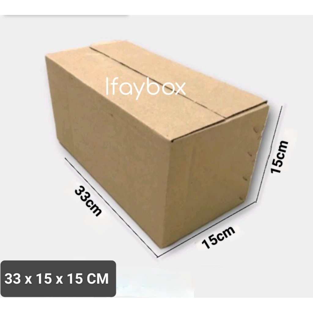 

Kardus box Uk. 33x15x15 cm single wall polos