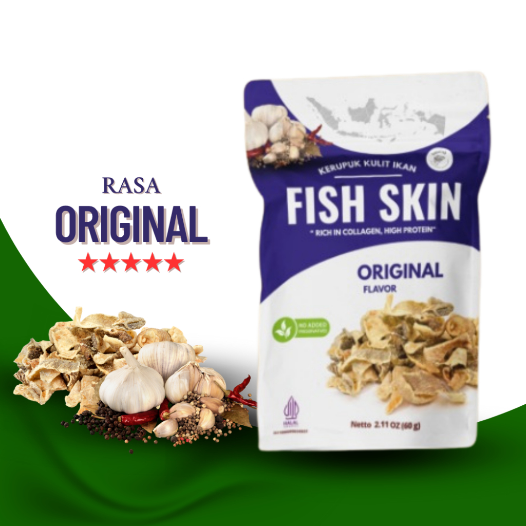 

Caliofish Fish Skin Kerupuk Kulit Ikan Patin - Keripik Kulit Ikan Original