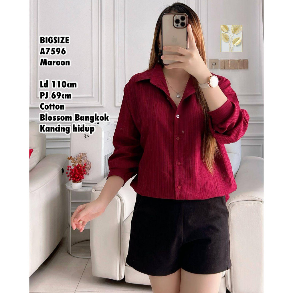 QUIINY-ATASAN WANITA IMPORT-KEMEJA BIGSIZE-KEMEJA WANITA JUMBO-KEMEJA WANITA BANGKOK