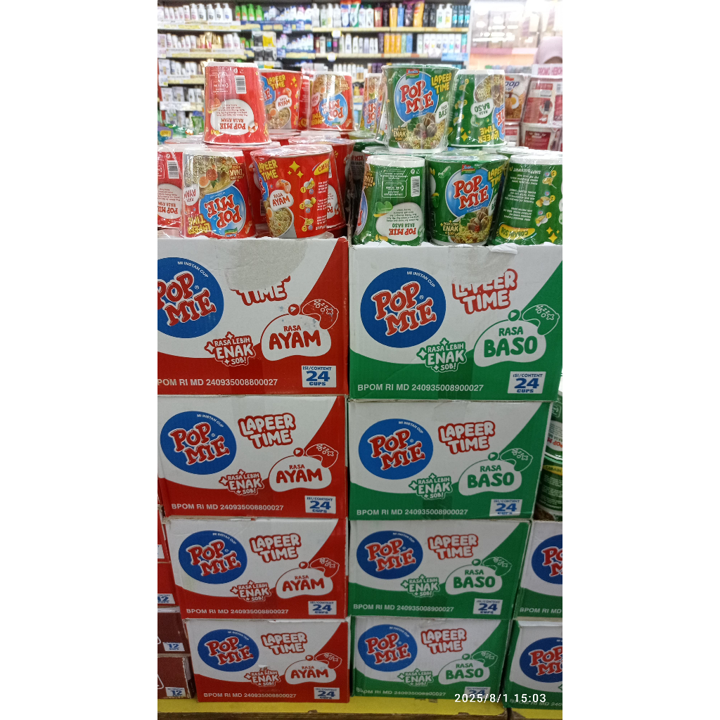 [ 1 DOS ] Pop Mie 75 gr 1 Dus / Pop Mie Besar 1 Dus Isi 12 & 24 All Varian | Pop Mie Laper Time