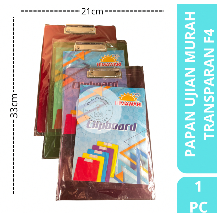 

[1 PC] Papan Ujian Transparant / Clipboard Ujian Bening Ukuran Folio / Alas Ujian Sekolah Murah