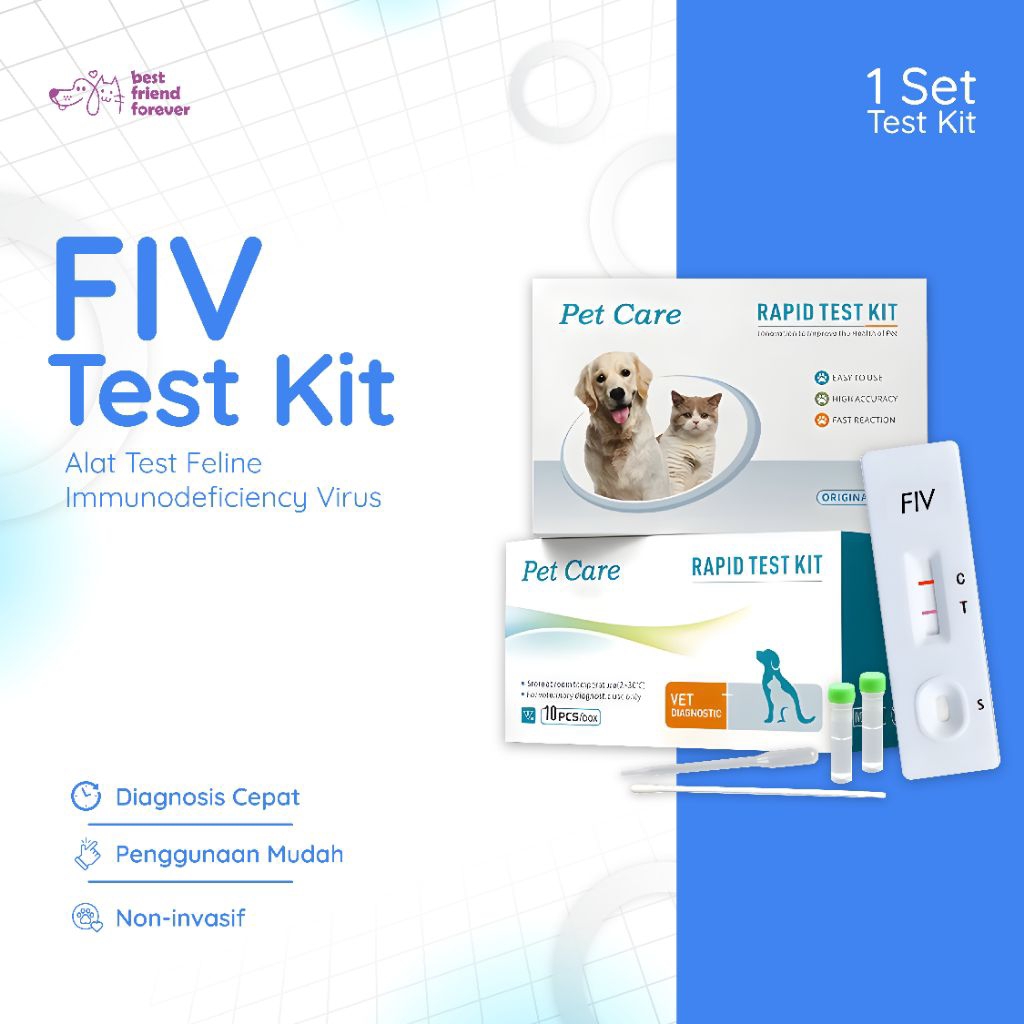 Pet Care Rapid Test Kit FIV Ab Alat Test Immunodeficiency Virus