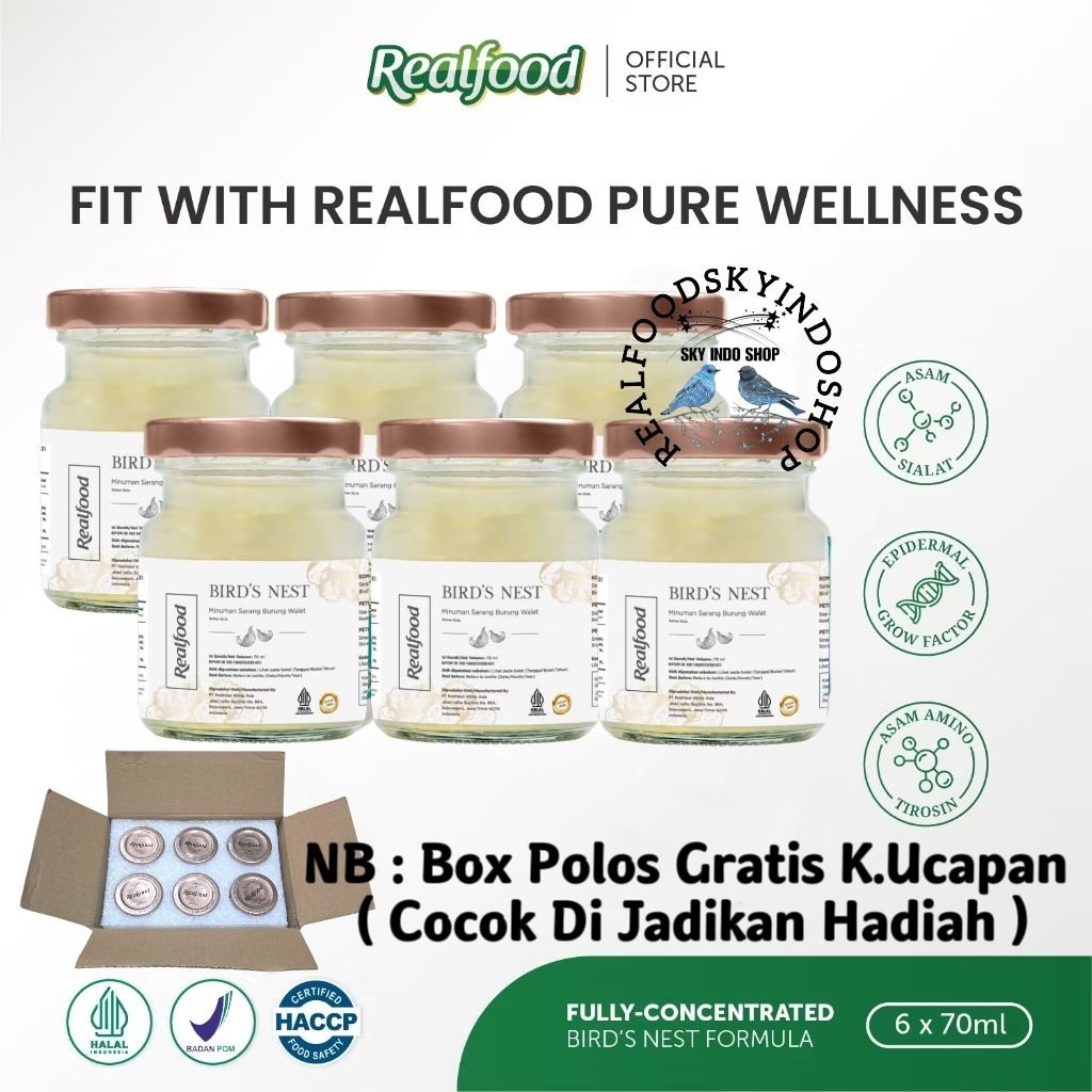 

Realfood Pure Wellness 6 Botol Box Polos ( Minuman Sarang Burung Walet ) RSIS