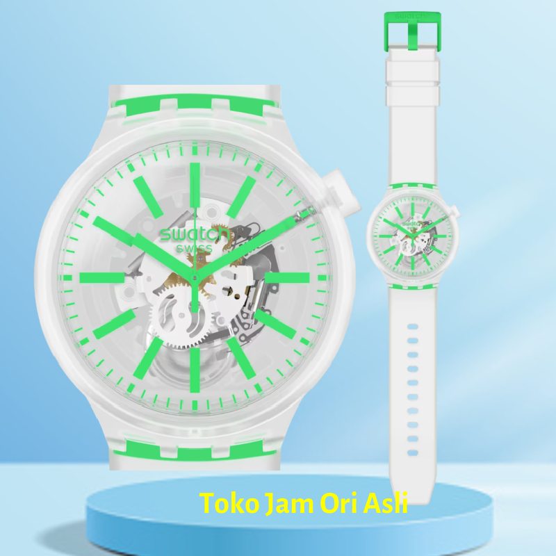 Promo Original SWATCH SO27E104 - Jam Tangan Unisex / Pria - Greeninjelly - Hijau Garansi Resmi 2 Tah