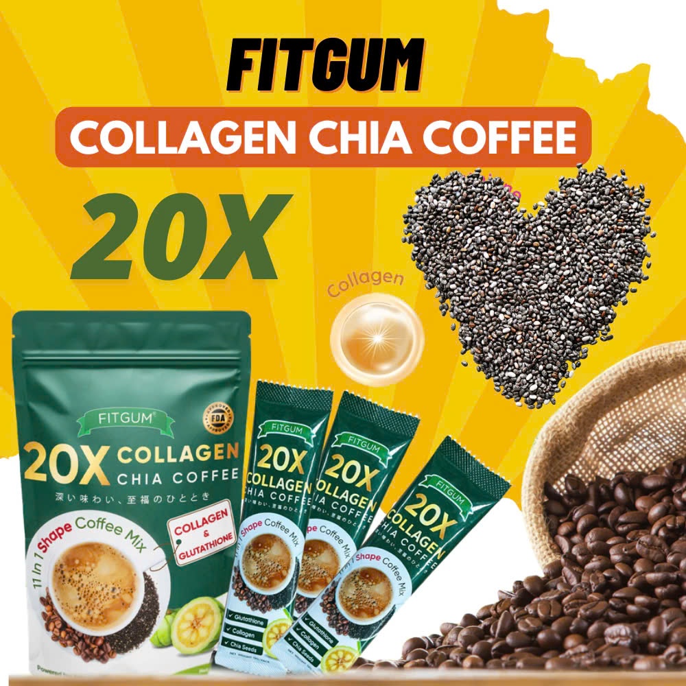 

Fitgum 20X Collagen Chia Coffee 11 in 1 – Kopi Pelangsing dengan Kolagen & Glutathione