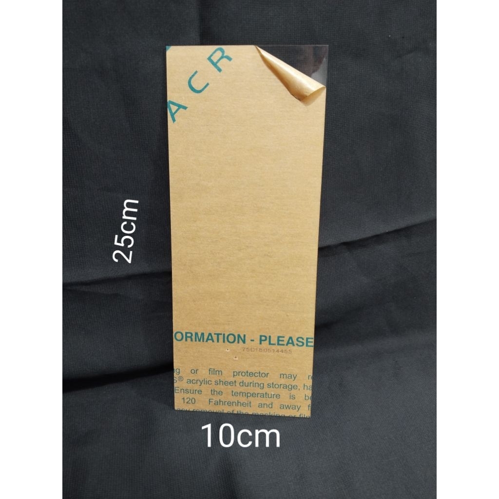 

Akrilik Lembaran Bening Tebel 2 mm ukuran 10cm x 25cm