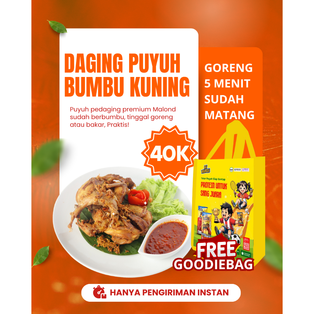 

(Instan Only) Bundling Hemat! Iki TelurQu + Daging Puyuh IKIQU | Camilan & Lauk Praktis Siap Saji