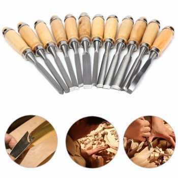 

SET PISAU UKIR SENI PAHAT KAYU Alat Ukiran Kerajinan Pahat Kayu - Wood Carving Chisel Knife 12 in 1 Crafting