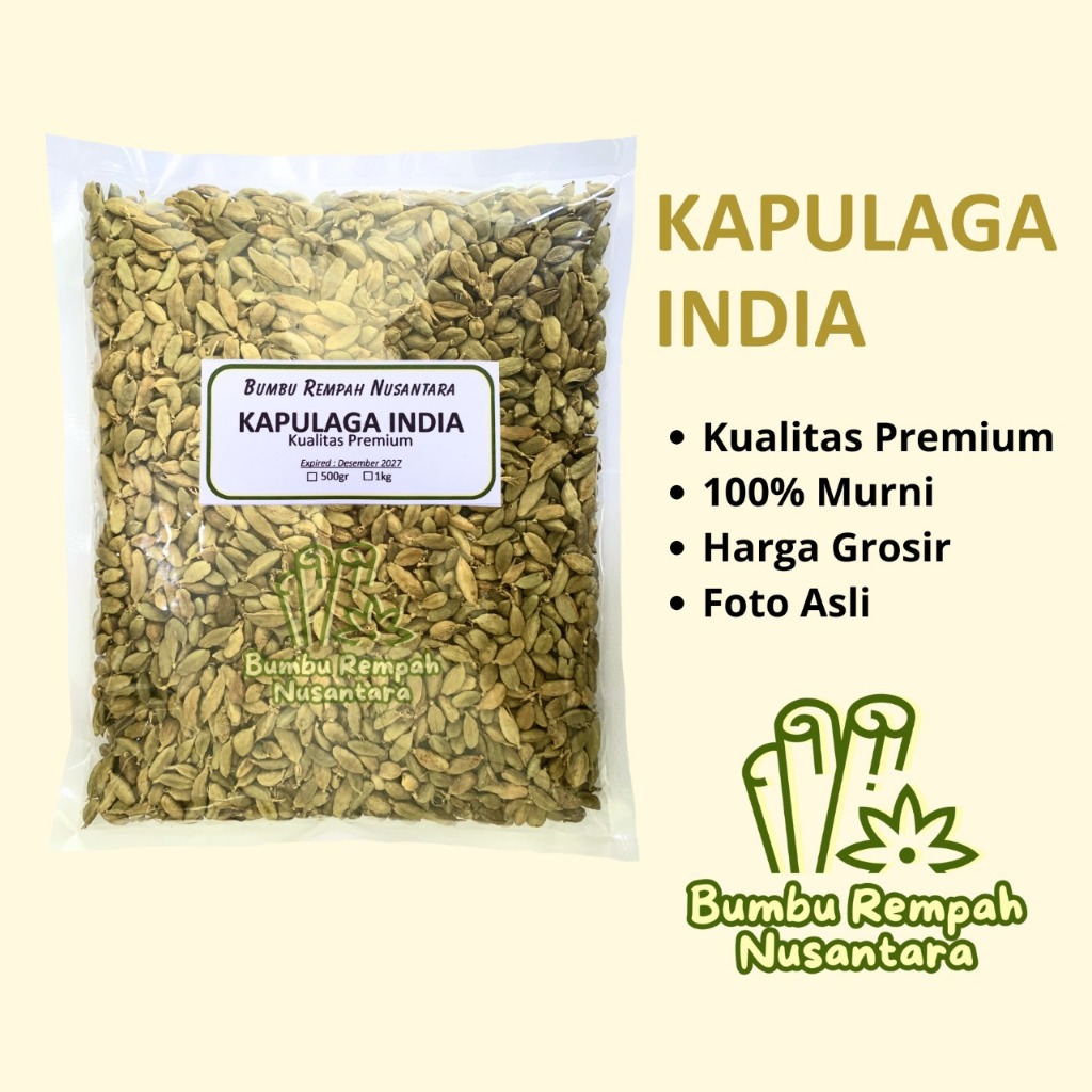 

Kapulaga India 500g 1kg - Rempah Asli Murni | BUMBU REMPAH NUSANTARA | Bumbu Dapur Nusantara Grosir Murah