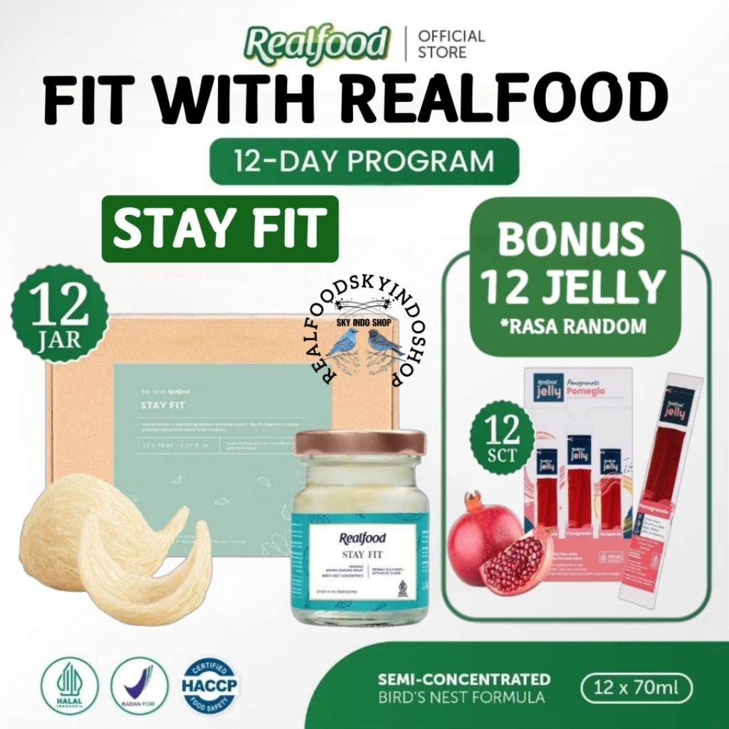 

Realfood Stay Fit 6 Botol & 12 Botol Bonus Jelly ( Minuman Sarang Burung Walet ) RSIS