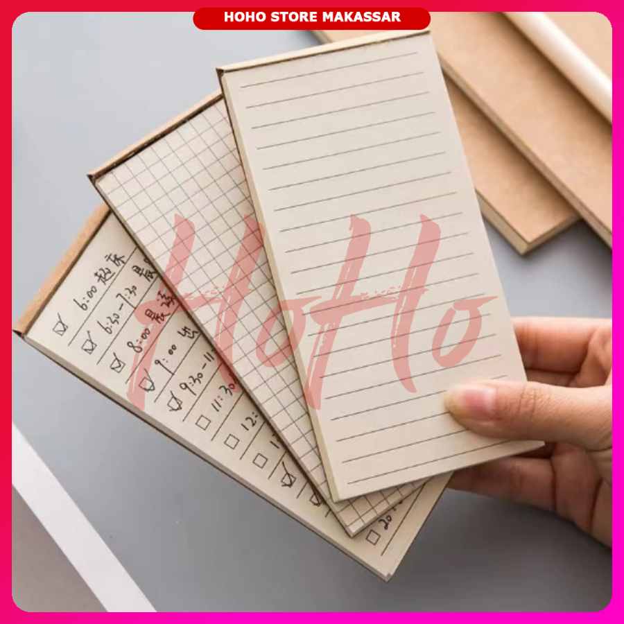 

Buku Catatan Kecil Memo Harian Mini Kertas Bergaris Pola Kotak Mini Notebook Craft Cover - NBD3