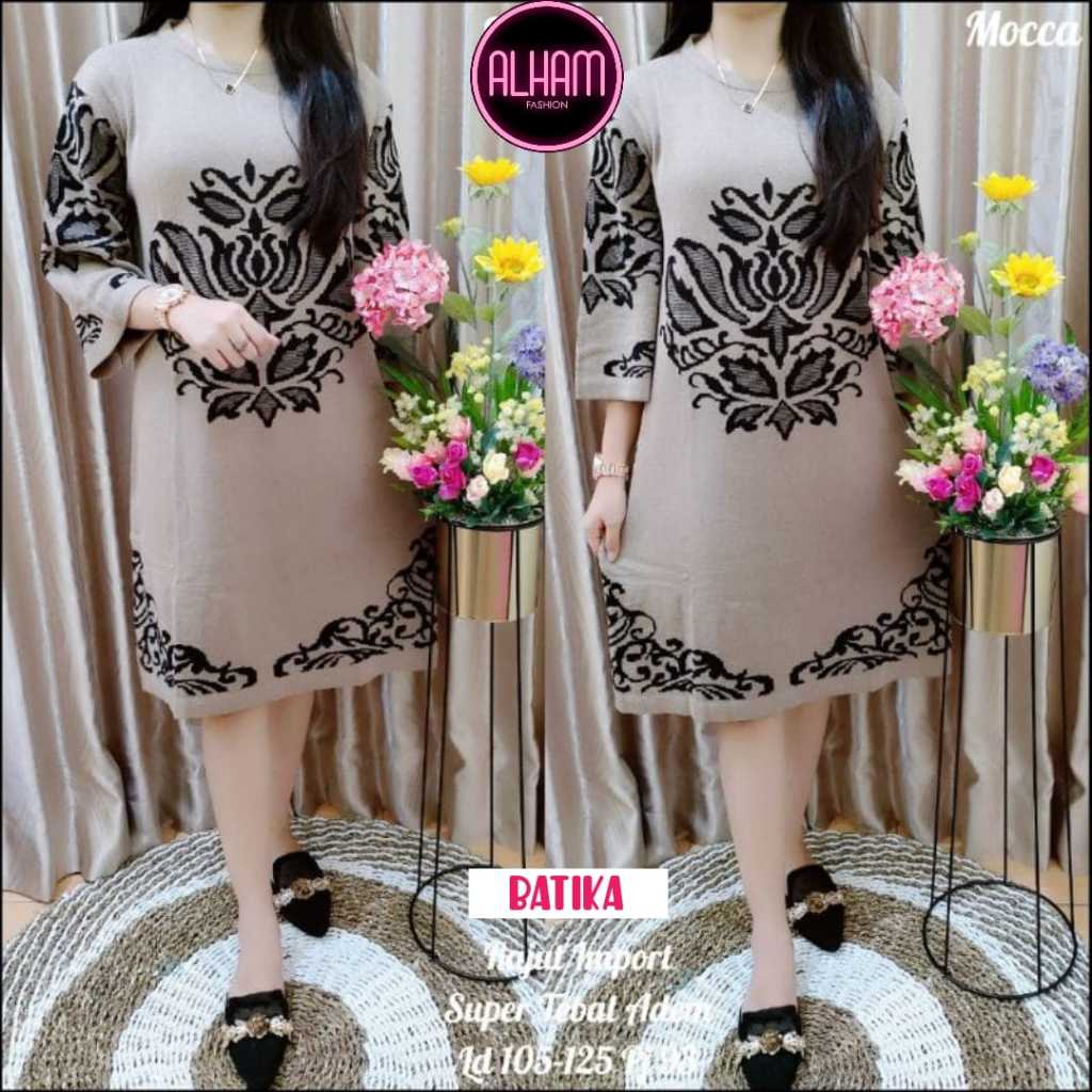 TUNIK RAJUT IMPORT KOREAN STYLE LENGAN PANJANG JUMBO LD 120 TERBARU / PAKAIAN WANITA BAJU ATASAN TUN