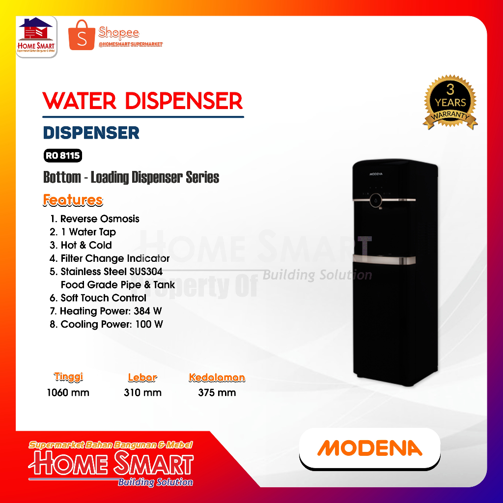 MODENA IGIENICO RO-8115 WATER PURIFIER / DISPENSER PENJERNIH AIR