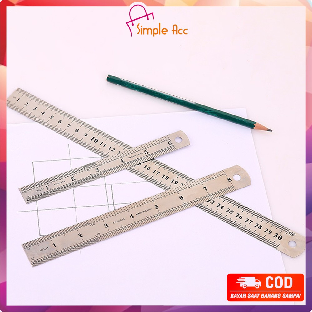 

EC DO-A107 Penggaris Besi 15CM Stainless Steel Ruler / Penggaris Serbaguna Perlengkapan Sekolah / Mistar Besi Alat Ukur Multifungsi