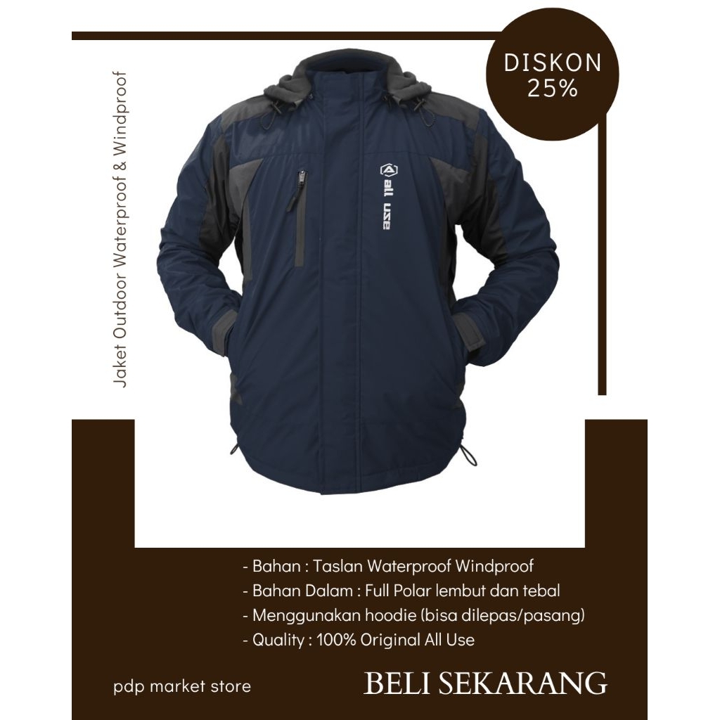 Jaket Gunung Outdoor Original Anti Air Waterproof Jacket Pria Wanita