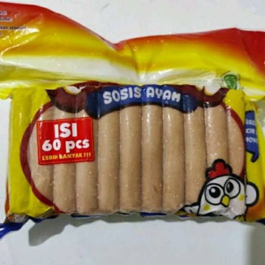 

Bonbon Sosis Ayam 1 kg isi 60 (Frozen Food)