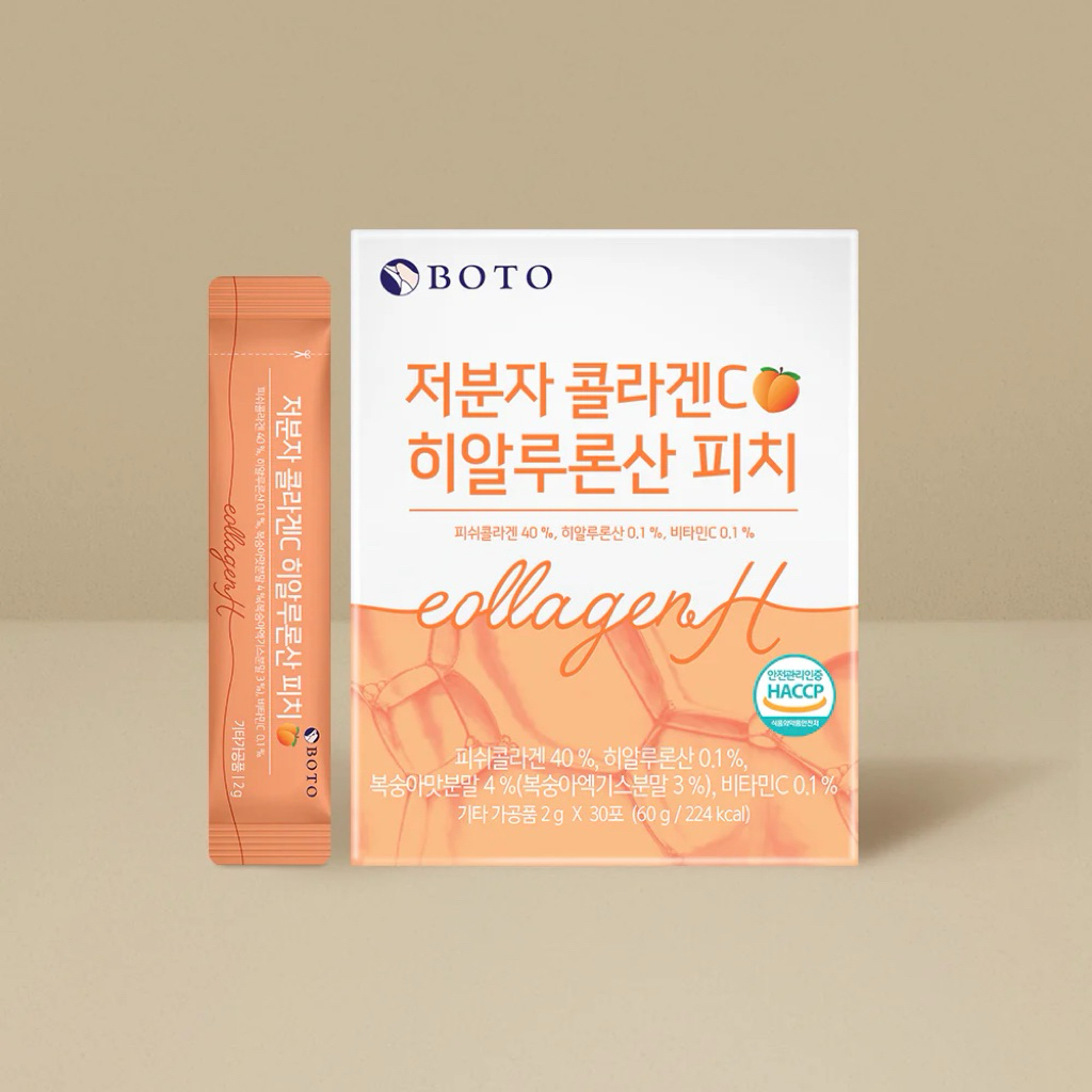 BOTO Small Molecular Collagen C Hyaluronic Acid Peach 30 Sticks