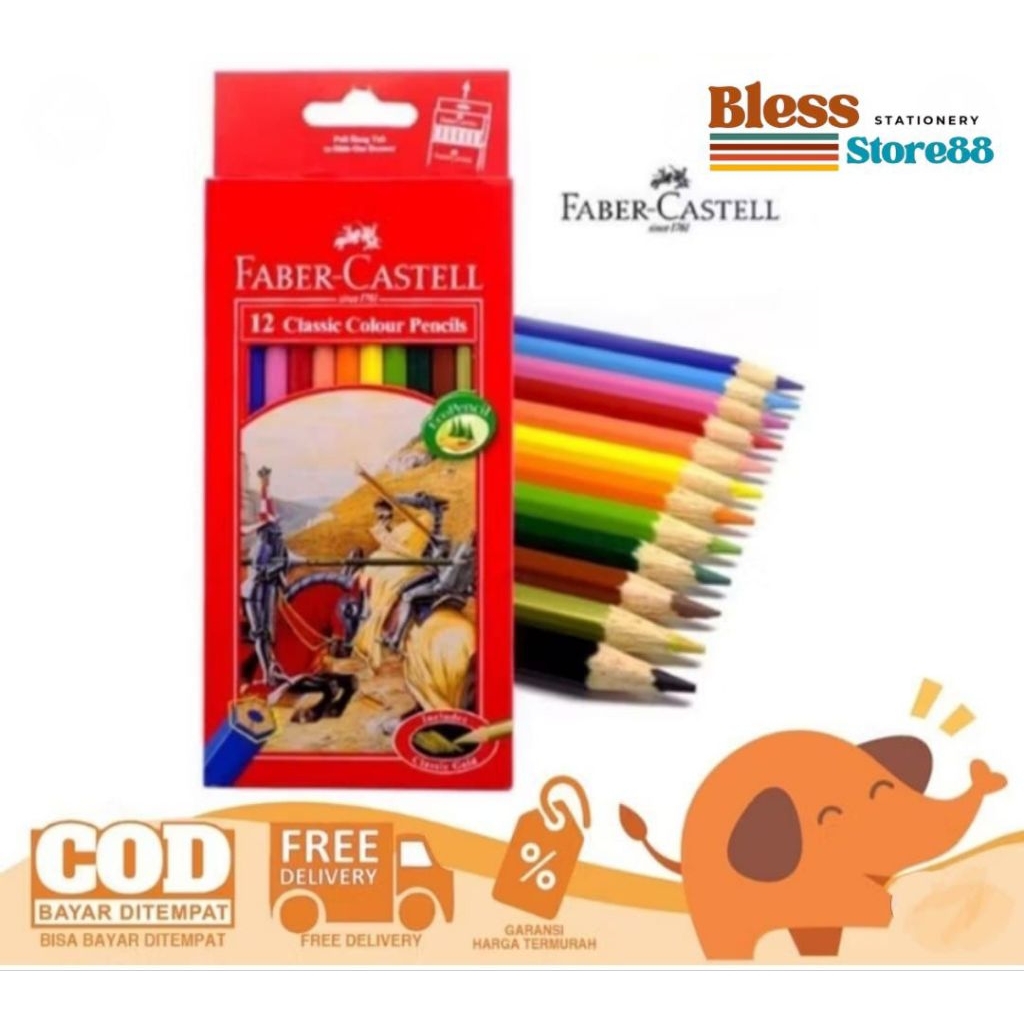 

Pensil Warna Faber Castell Classic Colour 12 Warna Panjang&Pendek