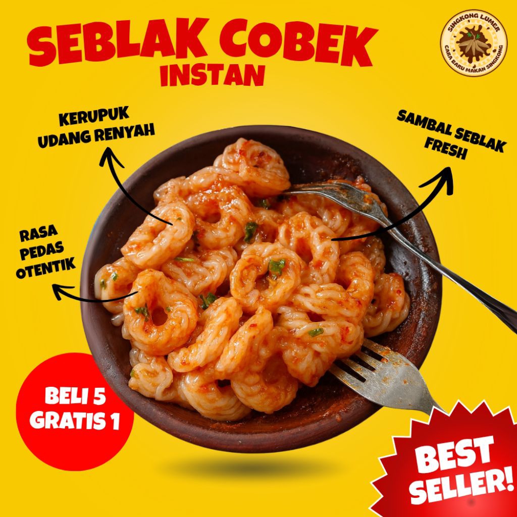 

Seblak Cobek Instan 150gr | Camilan Pedas Gurih Kekinian Termurah | Snack Kerupuk Udang Sambal Segar | Seblak Kering Pedas Nagih