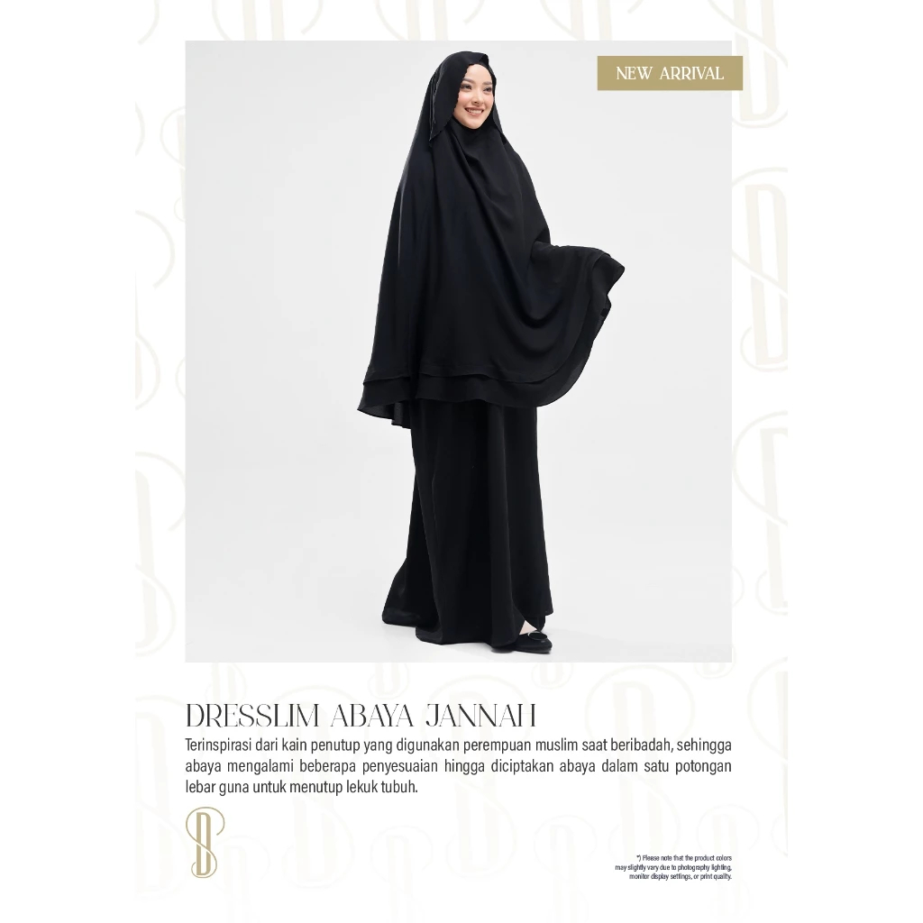 GAMIS ARAB DRESSLIM ABAYA JANNAH RABBANI ORI (HANYA HITAM SAJA)
