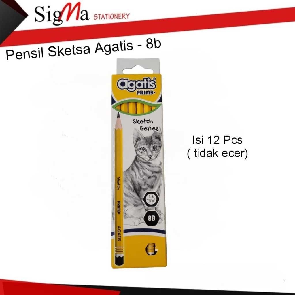 

pensil sketsa agatis 8B set & ecer hemat lebay