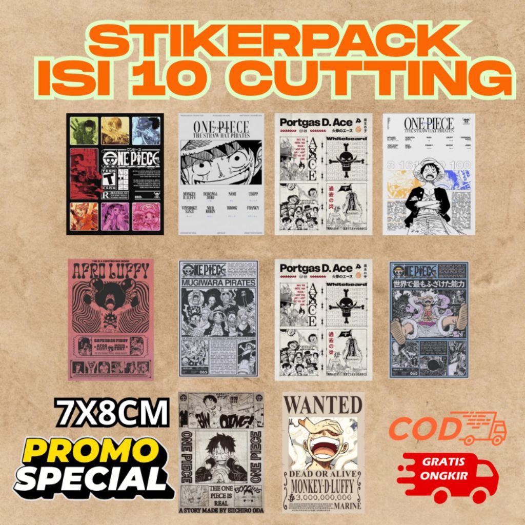 

Stiker One Piece Isi 10 | Stickerpack Anime Cutting Aesthetic 7x8cm Anti Air | FYRENSTORE Murah COD