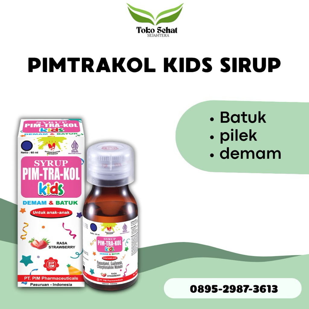 Pimtrakol KIDS sirup 60 ml untuk batu,pilek dan demam
