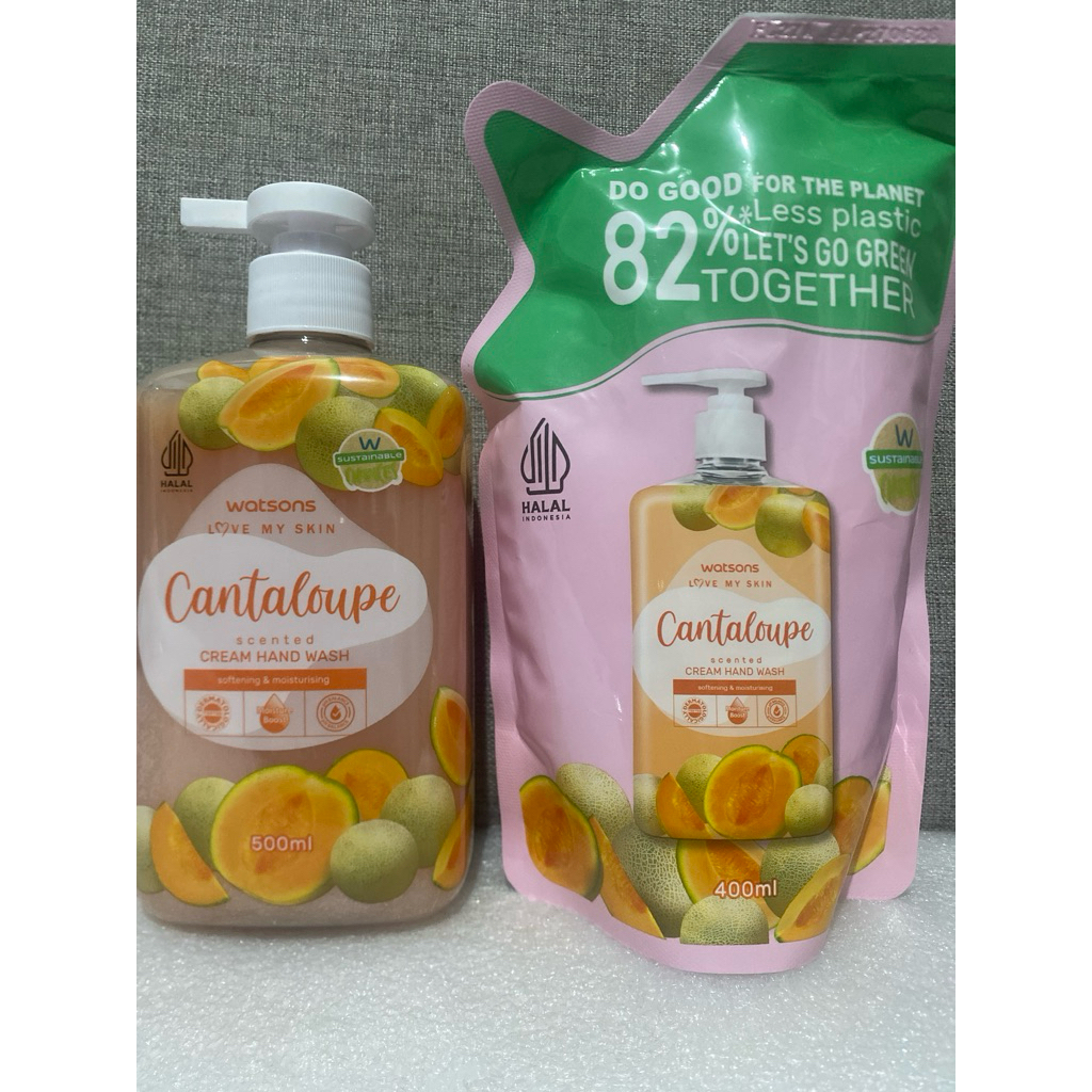 Watson Cream hand wash cantaloupe 500ml botol || 400ml reffil