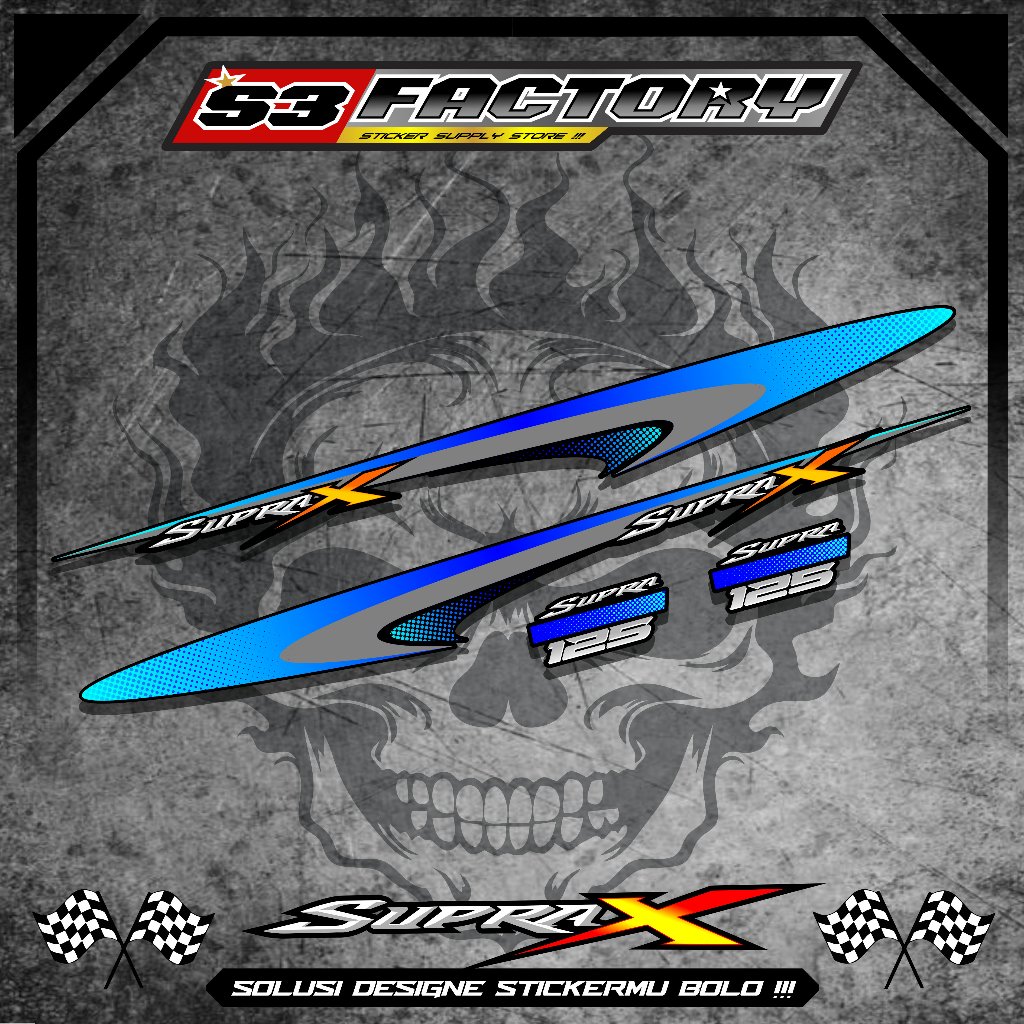 STICKER STRIPING VARIASI HONDA SUPRA X 125 KPH MOTIF TERBARU HIGH QUALITY