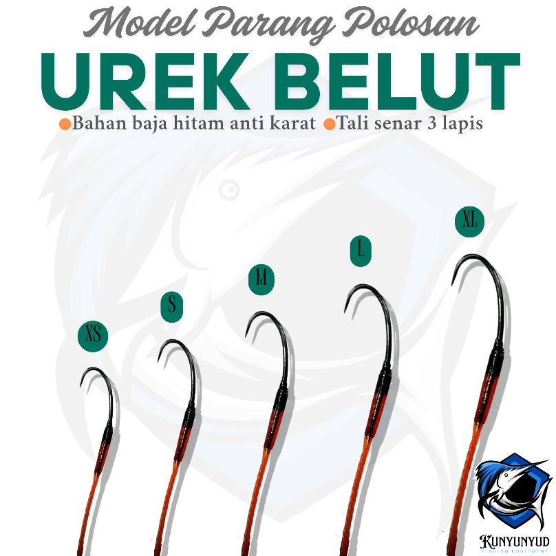 Terlaris Kail Pancing Siap Pakai - Pancingan Belut Sawah - Urek Belut Polosan Model Parang