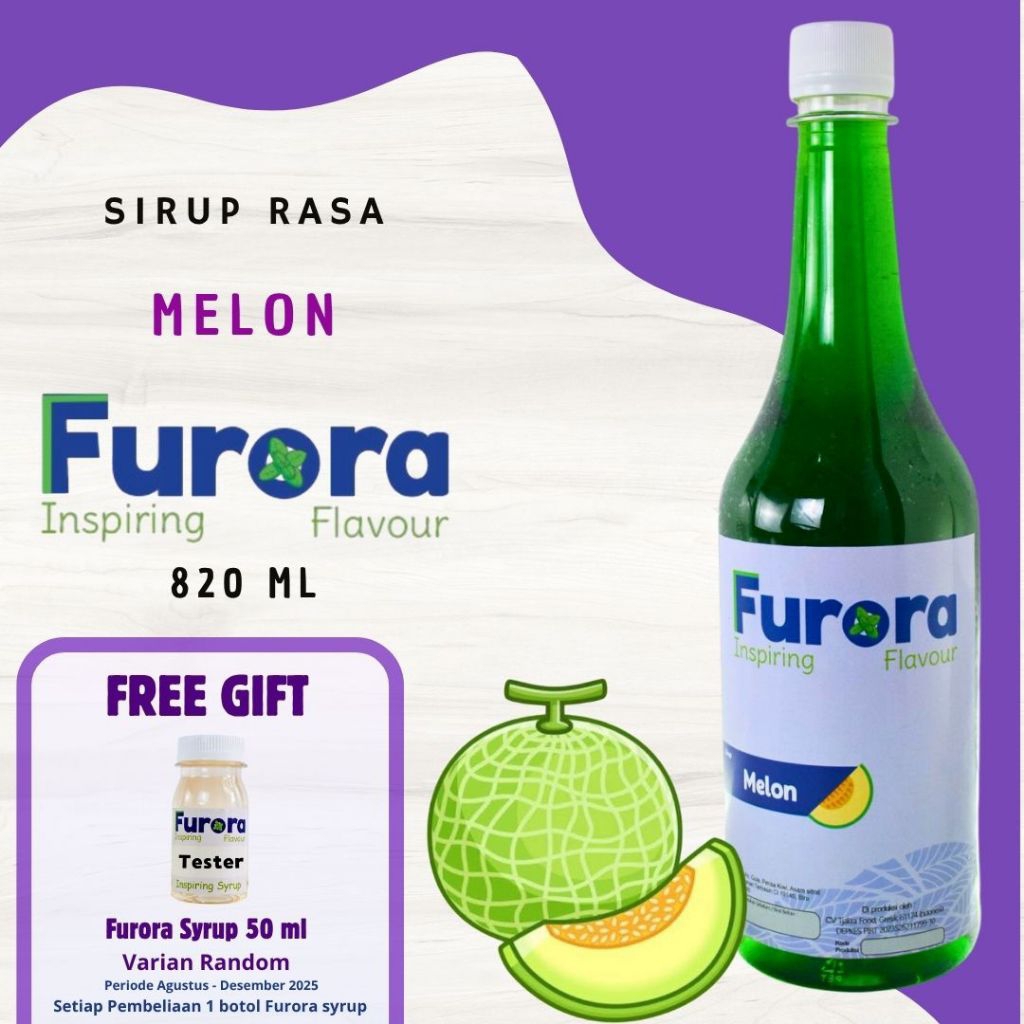 

Sirup Melon - Furora Syrup 820 ml l Sirup Cafe