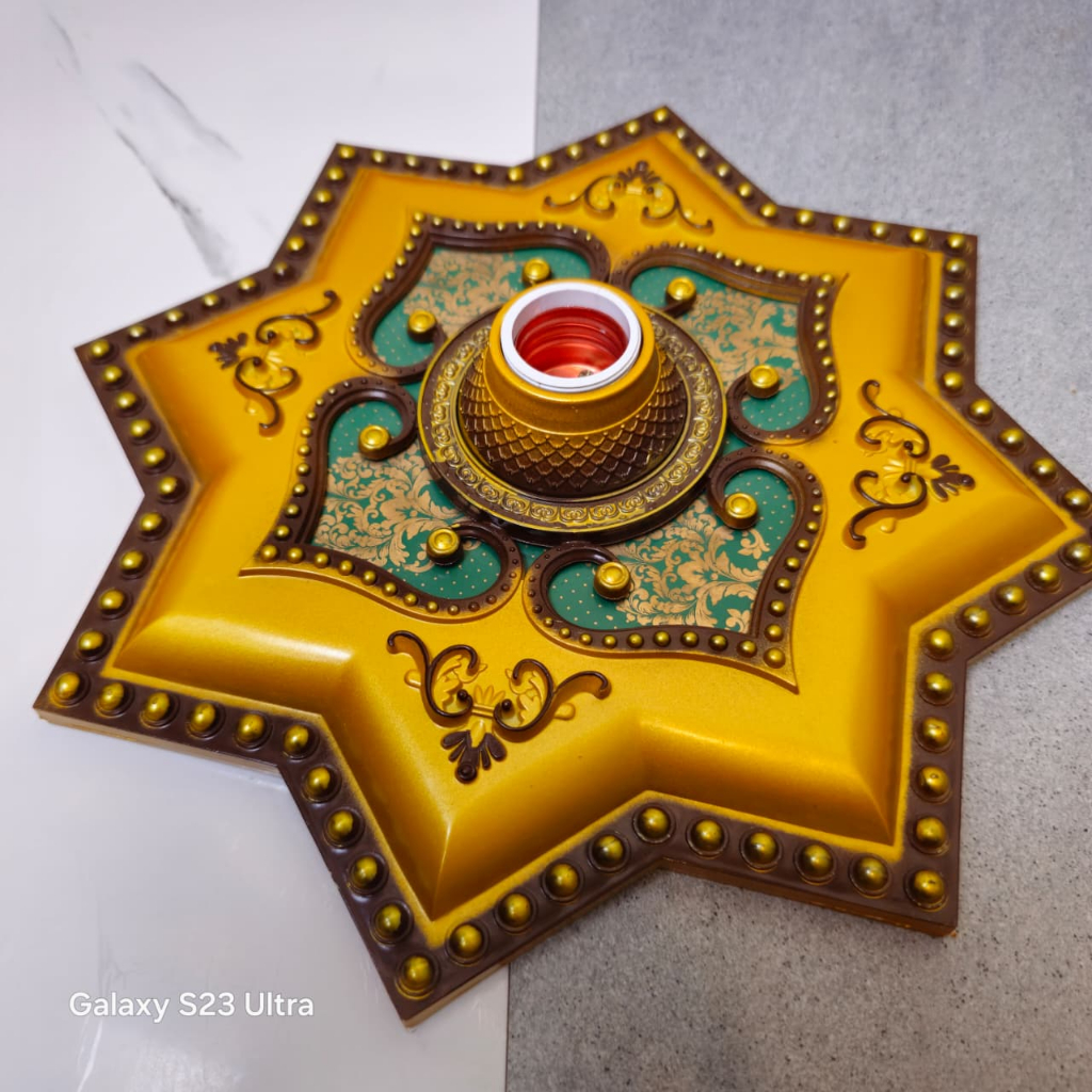 【TERLARISS】GUBOK FITING HIAS BESAR BINTANG ORNAMEN PLAFON PVC 30CM - FITTING LAMPU PLAFON 30x30 fitt