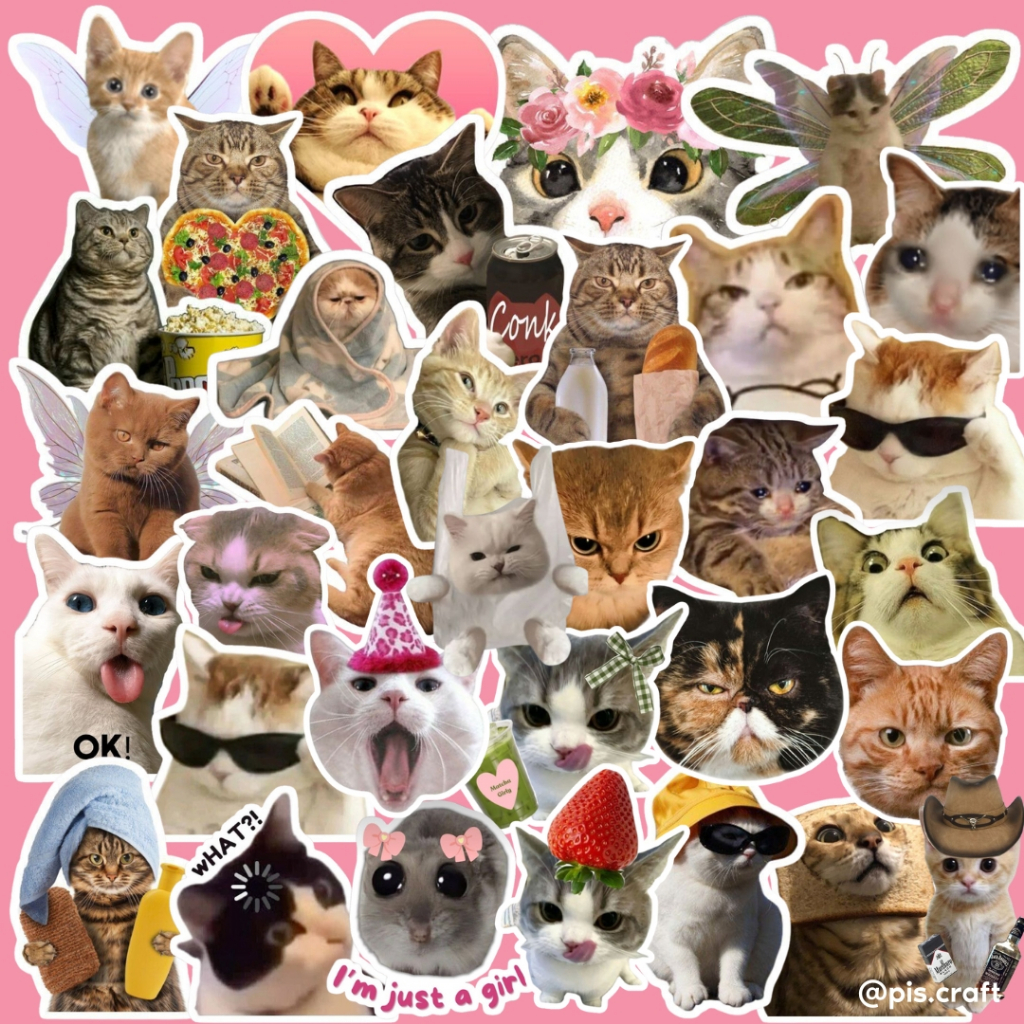 

40 STIKER DECORATION SCRAPBOOK KUCING