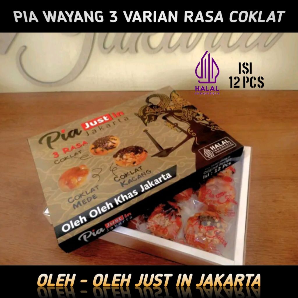 

Pia Wayang 3 Varian Rasa, Coklat, Coklat Kacang, Coklat Mete - Oleh Oleh Pia Just in Jakart
