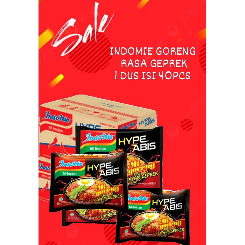 

INDOMIE GORENG RASA GEPREK 1 DUS ISI 40 PCS