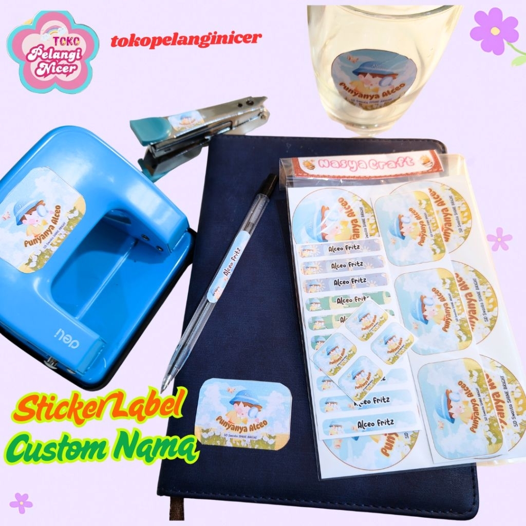 

1PAK Sticker Custom Nama ANTI AIR MIX UKURAN SERBAGUNA-Sticker Alat Tulis Anti Tertukar Request Nama - Sticker Anak Tempelan ATK