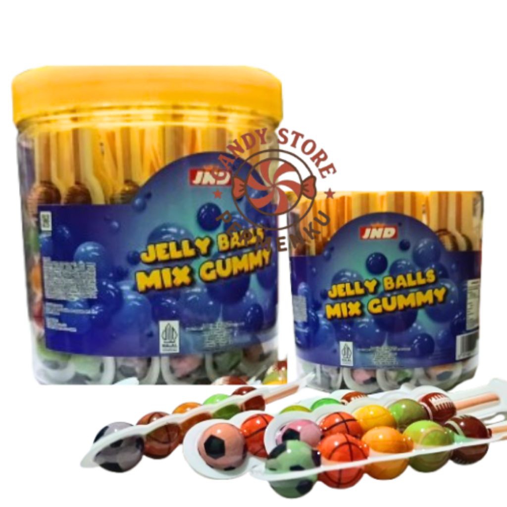 

JND Jelly Balls Mix Gummy (Permen bentuk sate mini) Isi 30pcs