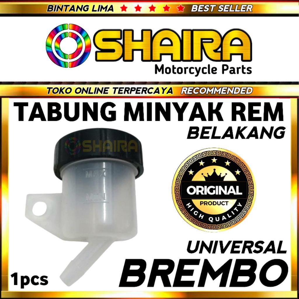 TABUNG MINYAK REM BELAKANG BREMBO UNIVERSAL 1 SET TABUNG + SEAL + TUTUP / TABUNG MINYAK REM BEBEK TA